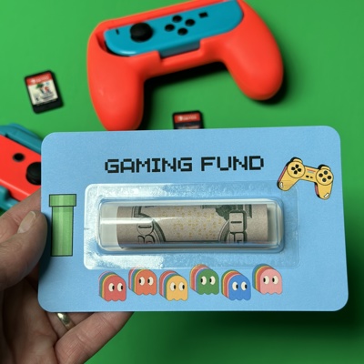 Gaming Money Card gift |  teens gifts boys Cash Holder Dome for Gamer