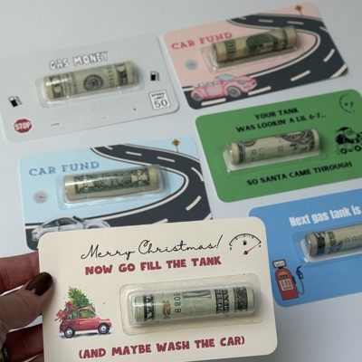 Gas Money card | Money Card Holders | Gift for Teens | Christmas Gift | Cash Card | Birthday Present