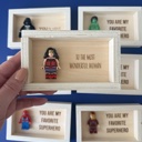 Wonder Woman Superhero gift character shadow box Box Frame gift for daddy men brother - Funny gift anniversary for him superhero fan Love you