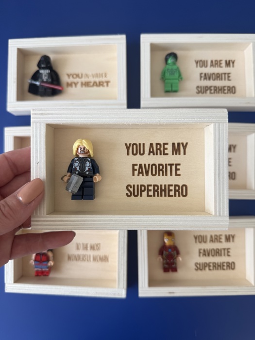 Superhero gift character shadow box Box Frame gift for daddy men brother - Funny gift anniversary for him superhero fan Love you