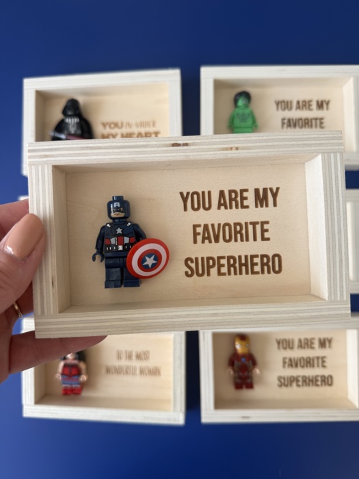 Superhero gift character shadow box Box Frame gift for daddy men brother - Funny gift anniversary for him superhero fan Love you