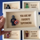 Captian Superhero gift character shadow box Box Frame gift for daddy men brother - Funny gift anniversary for him superhero fan Love you