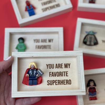 Superhero character shadowbox Box Frame gift for daddy men brother - Funny gift anniversary for him