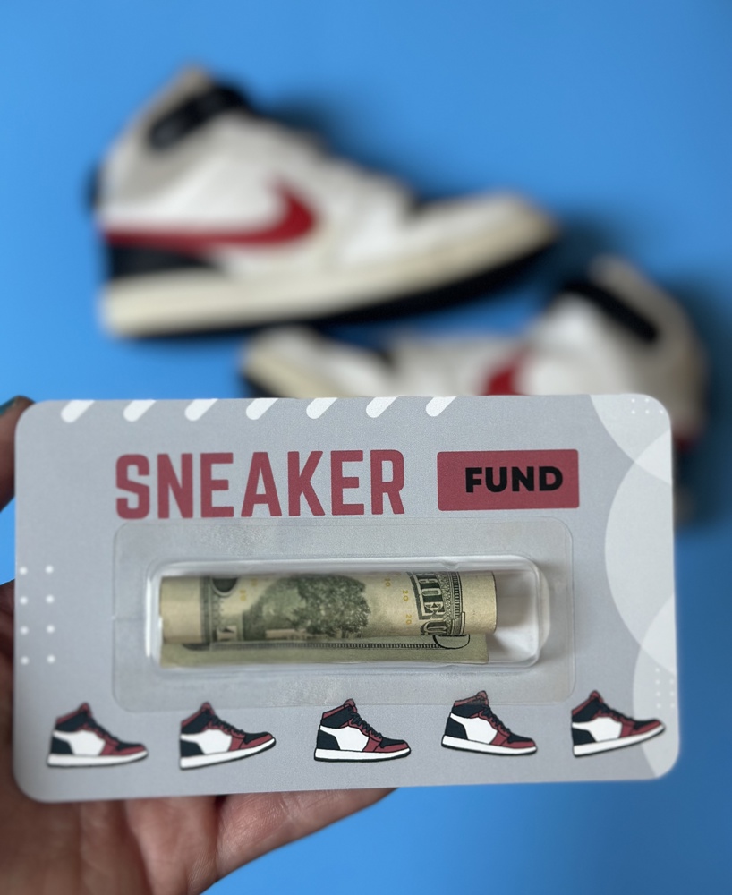 Money Card gift for Sneaker Fund | teens gifts boys girls Cash Holder Dome for Birthday Present for 13th birthday party back to school gift