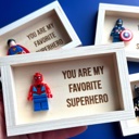 Spider man  Superhero gift character shadow box Box Frame gift for daddy men brother - Funny gift anniversary for him superhero fan Love you