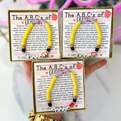 A,B,C's of Gratitude Poem & Teach Bracelet End of Year Teacher Appreciation Gift