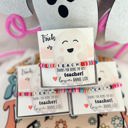  Trick or Teach! Rainbow disc bead "Teach" bracelet with cute ghost card, box & ribbon included!