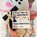  Halloween Teacher Earrings thank you gift! Fall Teacher appreciation gift! Acrylic Ghost dangle earrings, card, box & ribbon! Halloween!