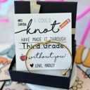  Teacher Appreciation End of Year Teacher Gift Knot Bangle! NON-TARNISH, Personalized card, bangle, box & ribbon included too!