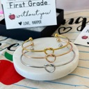  Teacher Appreciation End of Year Teacher Gift Knot Bangle! NON-TARNISH, Personalized card, bangle, box & ribbon included too!