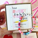  How Sweet It Is to Be Taught by You Bracelet – Teacher Valentine’s Day Gift Set: Bracelet, Card, Box & Ribbon