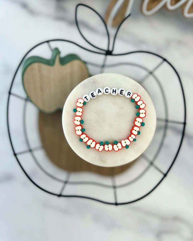 You're a SCARY GOOD Teacher! Apple Teacher Bracelet, Card, box & ribbon! Complete Gift! 