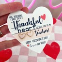  Valentine's Day Pink & Gold Heart Stud Earrings – Teacher Gift with Gift Card, Box & Ribbon Included!