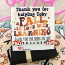  Fall in love with learning Teacher Apple bracelet Appreciation gift! Card, box & ribbon included! Thanksgiving gift!