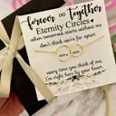  Sympathy Loss of a Loved One, Interlocking Infinity Circles Necklace, NON-TARNISH, Dainty & hypoallergenic, includes card, box & ribbon