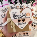  Thankful Heart Teacher Gift! Tortoise Shell Heart Studs, Thanksgiving Teacher Gift, Gratitude Gift! Card, box & ribbon included!