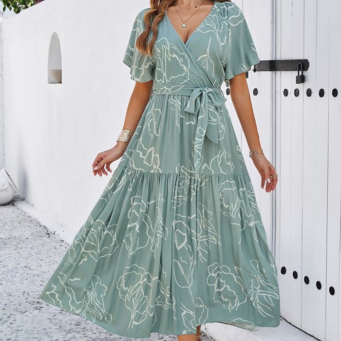 Love Kuza Floral Rhythm Wrap Dress