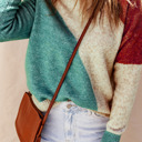  Love Kuza - Colorblock Horizon Knit Sweater