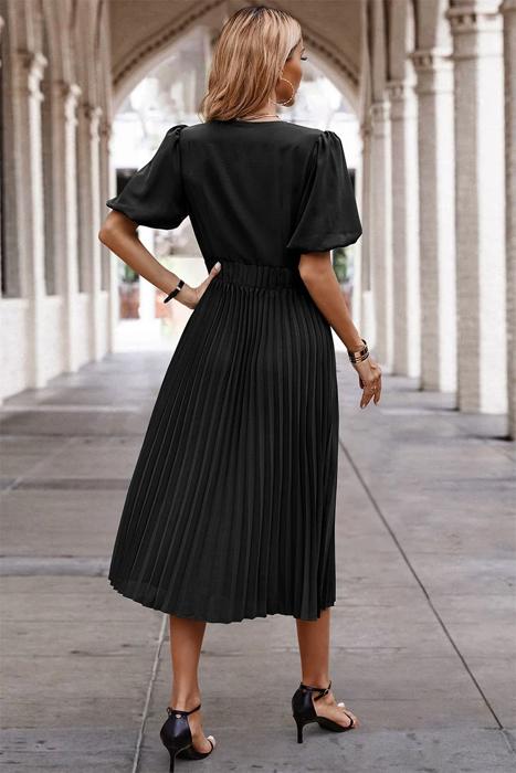 Love Kuza Graceful Pleats Midi Dress