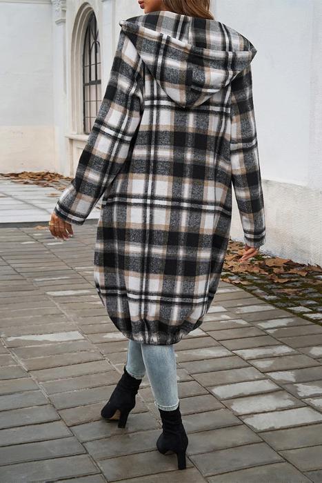 Love Kuza Plaid Hooded Comfort Shirt Jacket