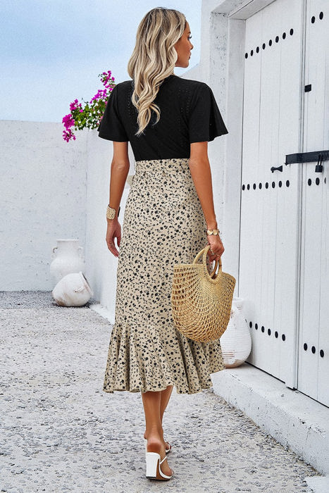 Love Kuza Floral Fusion Wrap Midi Dress