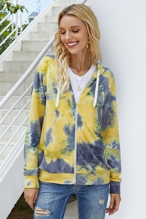 Love Kuza Tie Dye Zip Up Hoodie