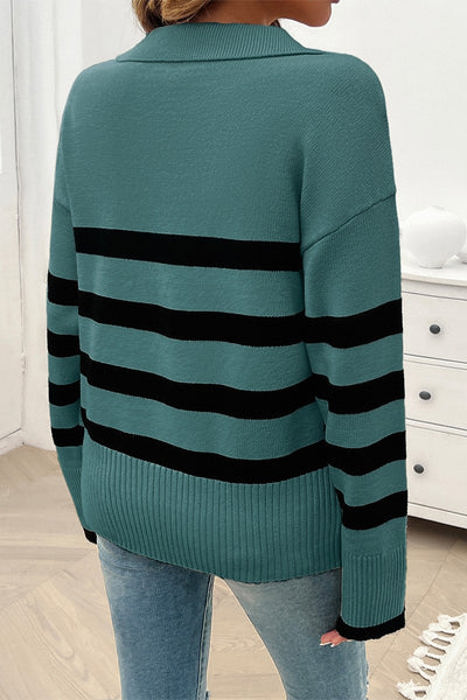 Love Kuza Collared Streak Pullover