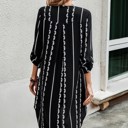  Love Kuza Geo Striped Tab Sleeve Tunic Dress