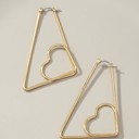  Very Carrot Heart Within Trapezoid Hoop Earrings