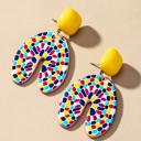  Very Carrot Arch shape acrylic mosaid drop earrings