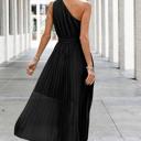  Love Kuza One Shoulder Pleated Maxi Dress