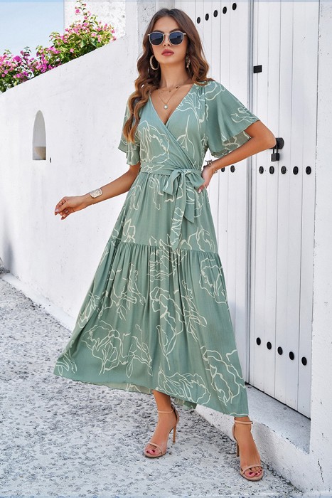 Love Kuza Floral Rhythm Wrap Dress
