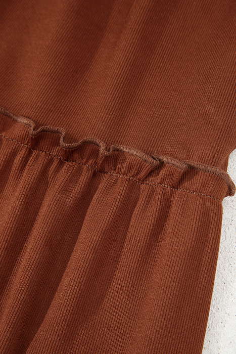 Love Kuza - Cinnamon Spice Tiered Babydoll Dress