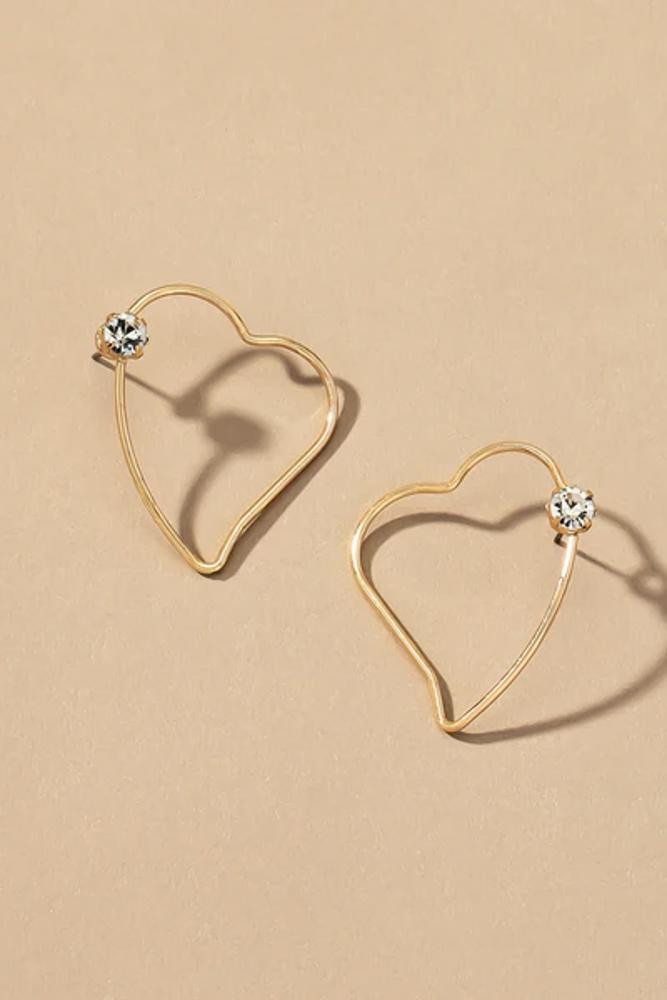 Very Carrot Thin wire heart shape earrings