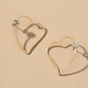  Very Carrot Thin wire heart shape earrings