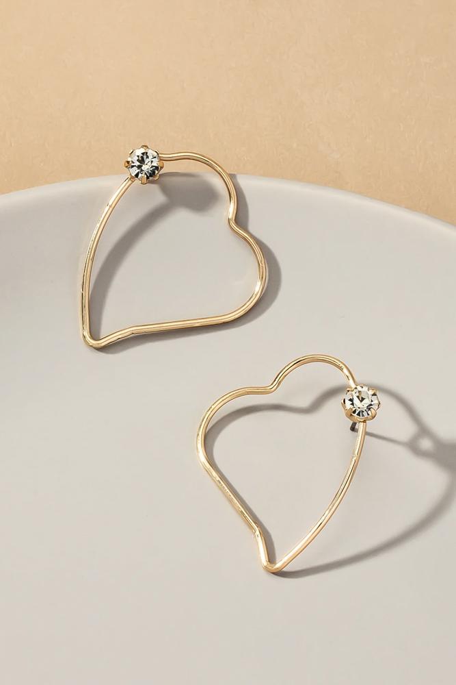 Very Carrot Thin wire heart shape earrings