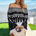  Love Kuza Geo Graphic Off Shoulder Blouse