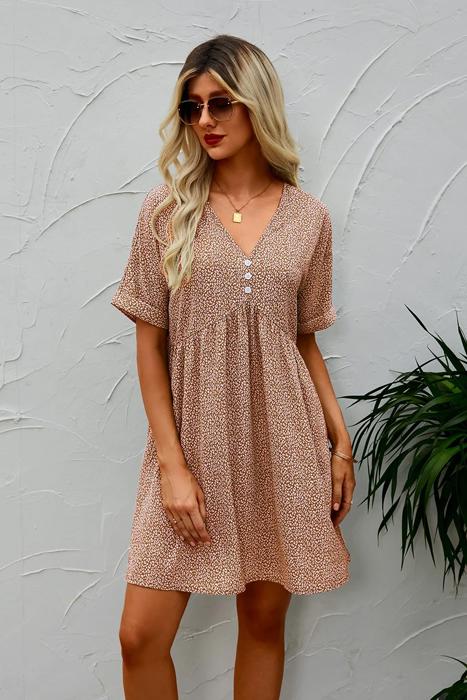 Love Kuza Dotted Charm Empire Dress