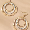  Very Carrot Two tone three Hammered Hoop Earrings