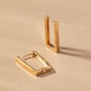  Very Carrot Brass rectangle huggie hoop earrings