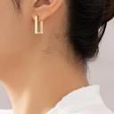  Very Carrot Brass rectangle huggie hoop earrings