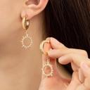  Very Carrot Gold Rhinestone Sun Hoop Earrings