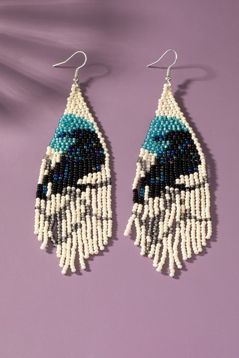 Very Carrot Handmade Raven Spirit Fringe Earrings