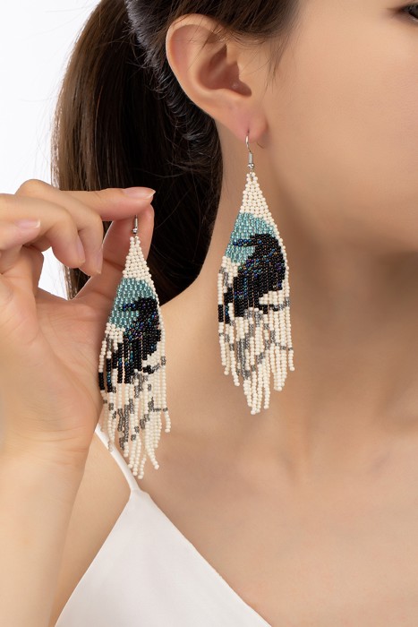 Very Carrot Handmade Raven Spirit Fringe Earrings