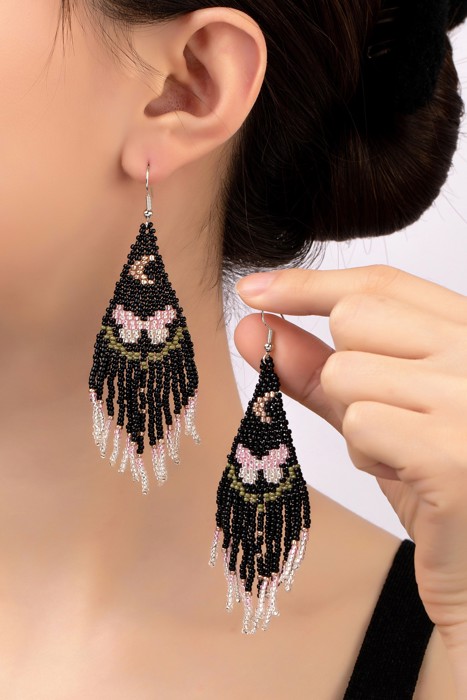 Very Carrot Handmade Midnight Flutter Fringe Earrings