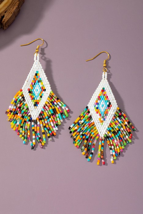 Very Carrot Handmade Boho Diamond Fringe Earrings