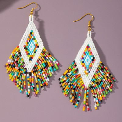 Very Carrot Handmade Boho Diamond Fringe Earrings
