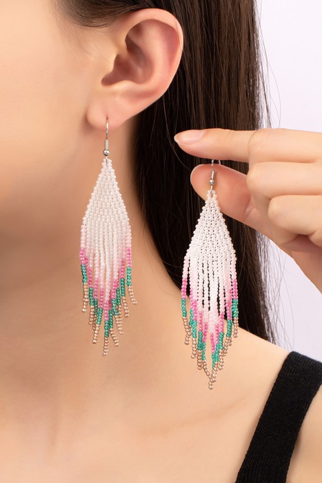 Very Carrot Handmade Sunset Bloom Fringe Earrings