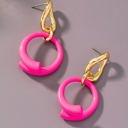  Very Carrot Fuchsia Round Loop Drop Earrings