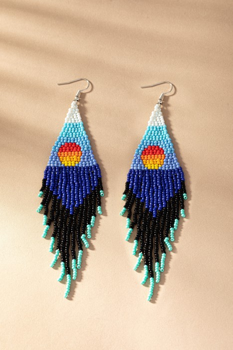 Very Carrot Handmade Ocean Sunrise Fringe Earrings